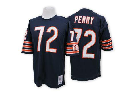 Chicago Bears Authentic Navy Blue Men William Perry Home Jersey NFL Football 72 Throwback